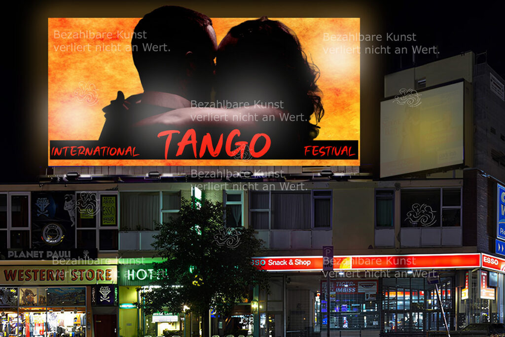 Ein Tango Poster auf der Reeperbahn in Hamburg