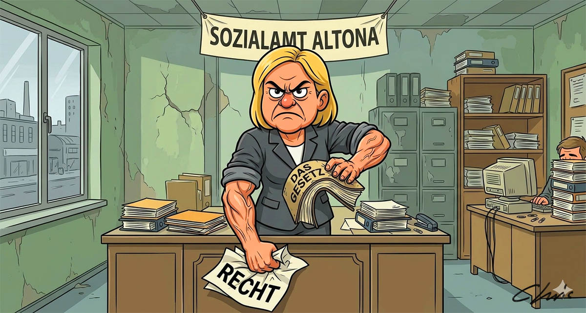 Das Recht zurechtbiegen im Sozialamt Altona.